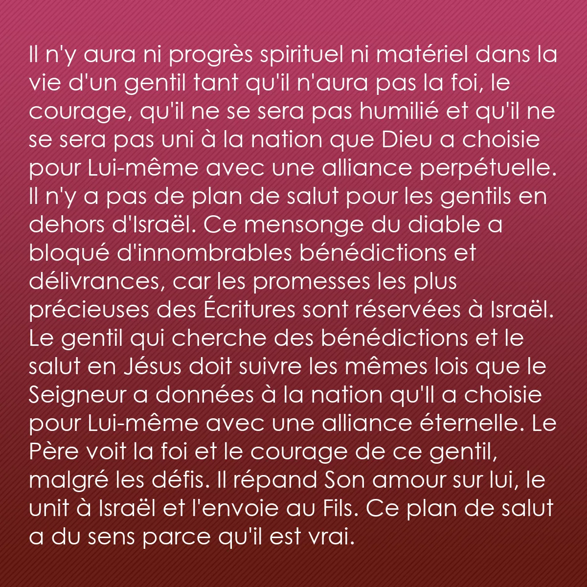0039 - Post à propos de la Loi de Dieu: Il n