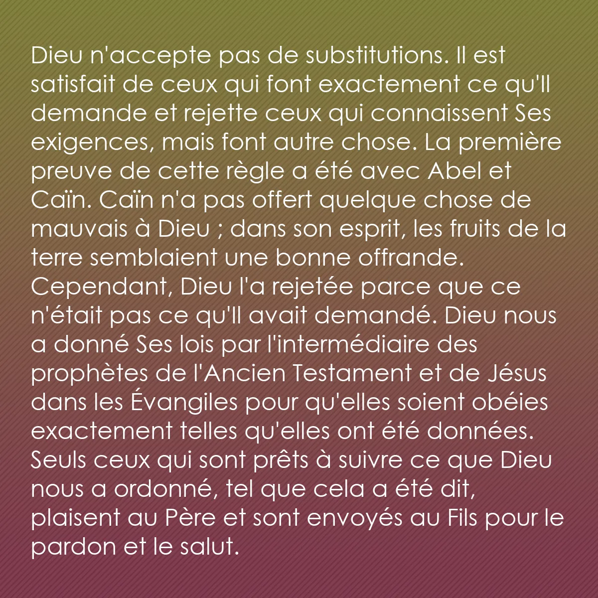 0048 - Post à propos de la Loi de Dieu: Dieu n