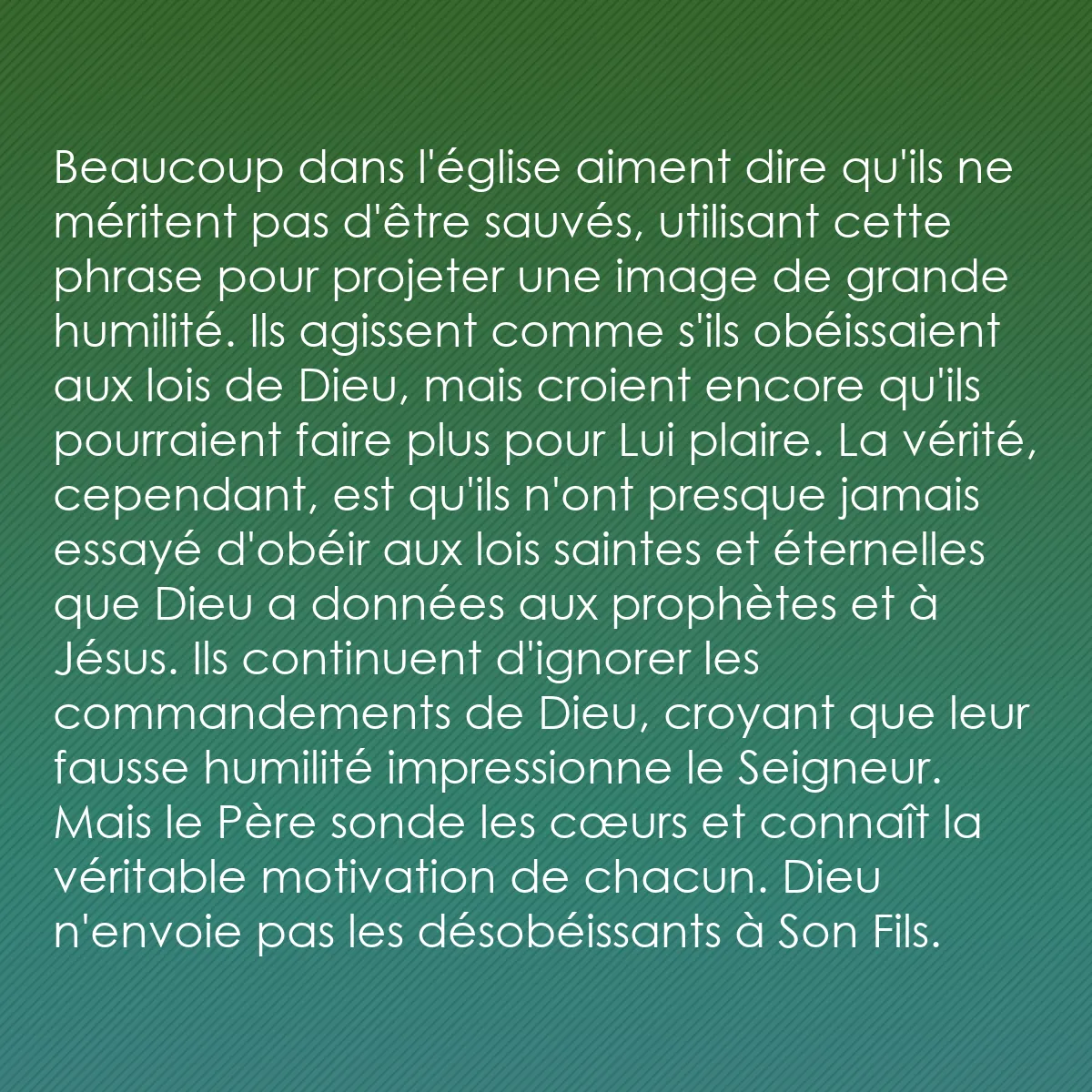 0050 - Post à propos de la Loi de Dieu: Beaucoup dans l