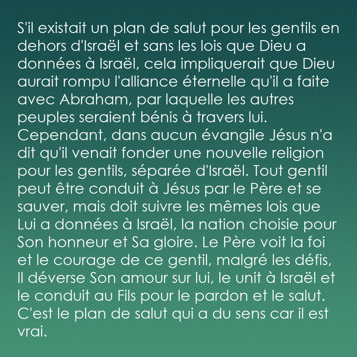 0065 - Post à propos de la Loi de Dieu: S