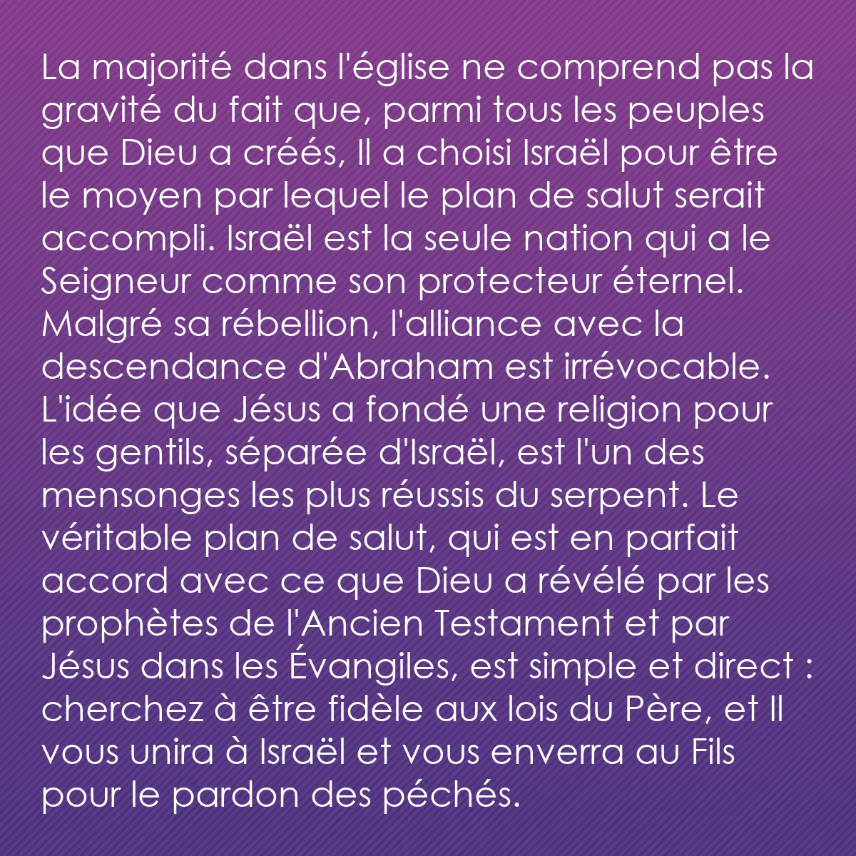 0071 - Post à propos de la Loi de Dieu: La majorité dans l