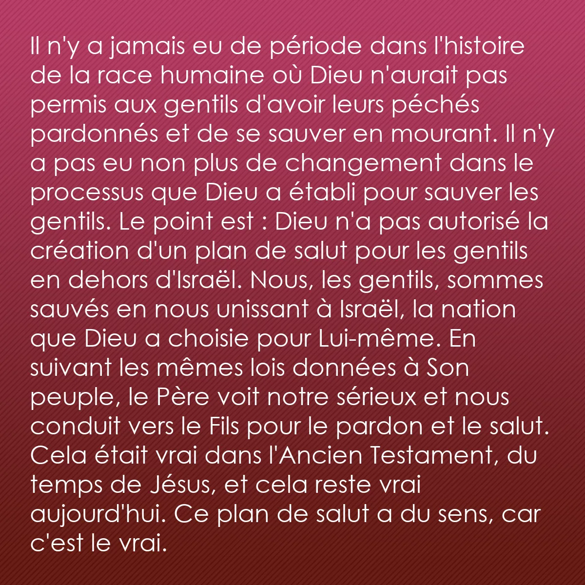 0079 - Post à propos de la Loi de Dieu: Il n