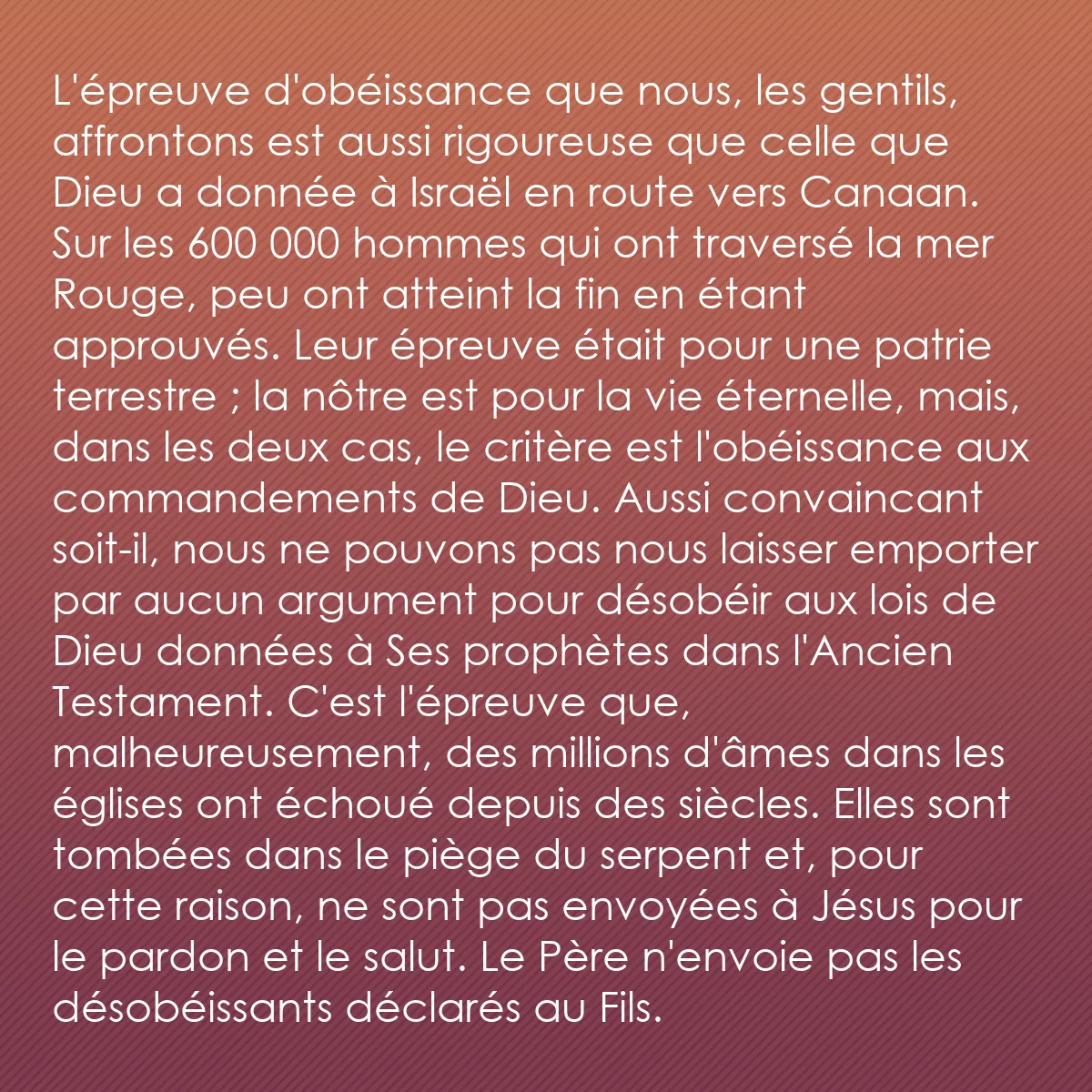 0126 - Post à propos de la Loi de Dieu: L