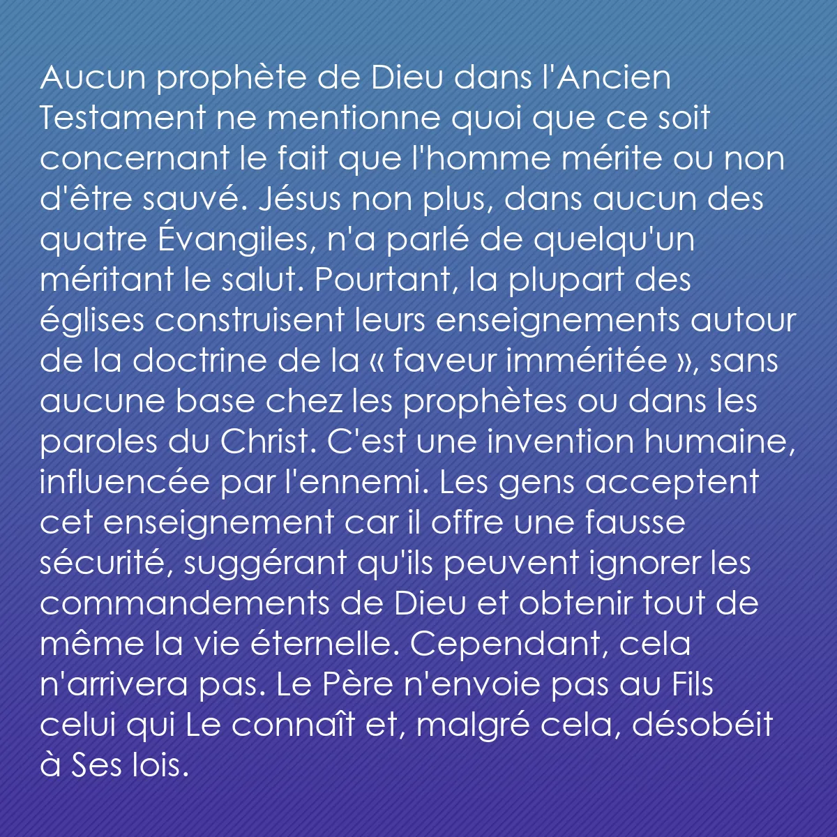 0127 - Post à propos de la Loi de Dieu: Aucun prophète de Dieu dans l