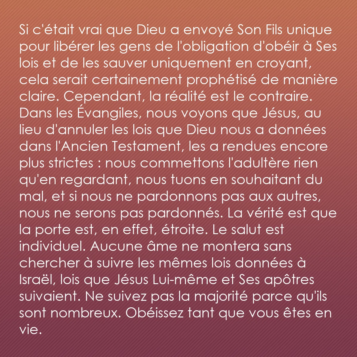 0146 - Post à propos de la Loi de Dieu: Si c