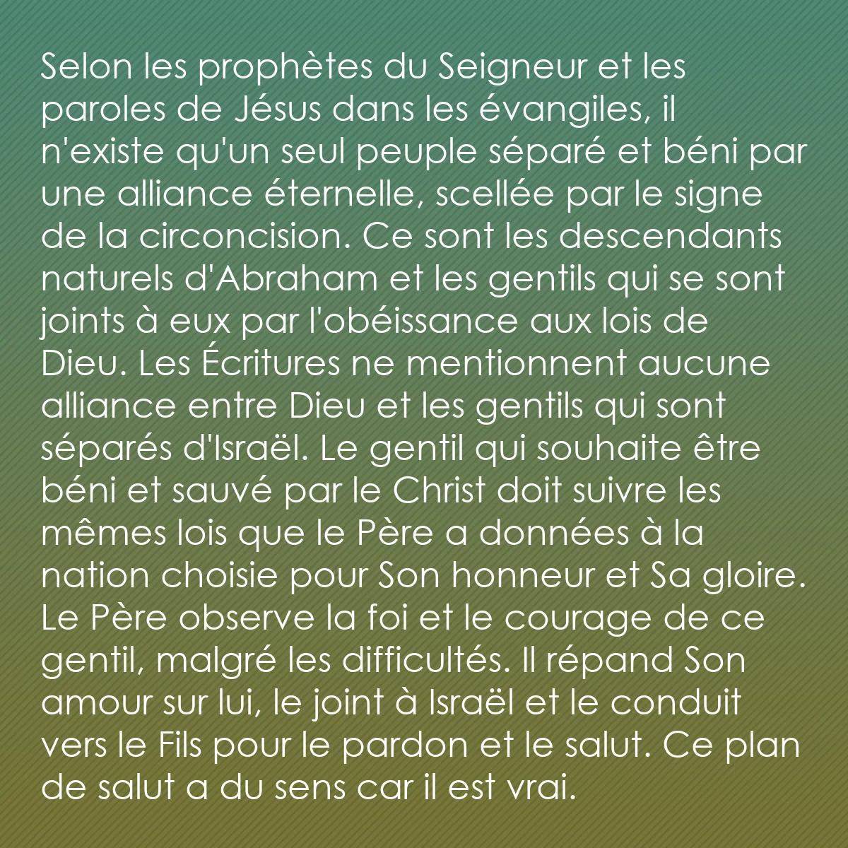 0183 - Post à propos de la Loi de Dieu: Selon les prophètes du Seigneur et les paroles de...