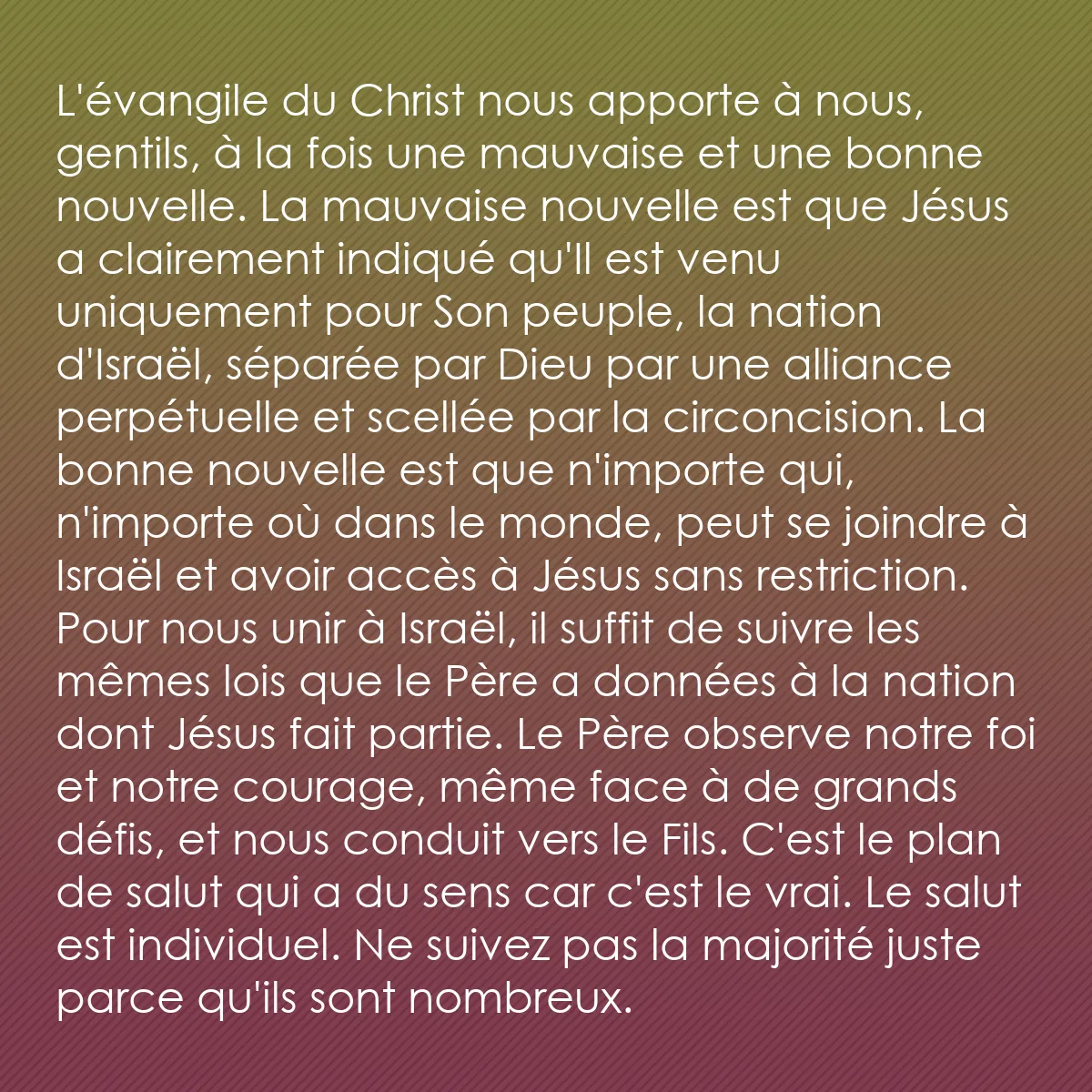 0208 - Post à propos de la Loi de Dieu: L