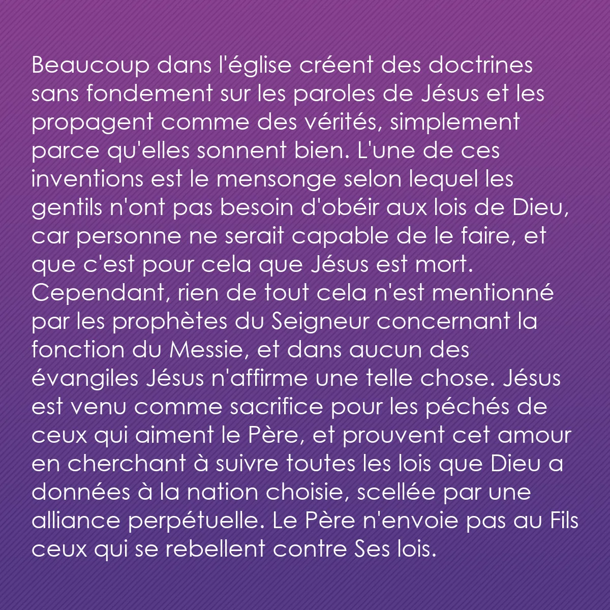 0211 - Post à propos de la Loi de Dieu: Beaucoup dans l