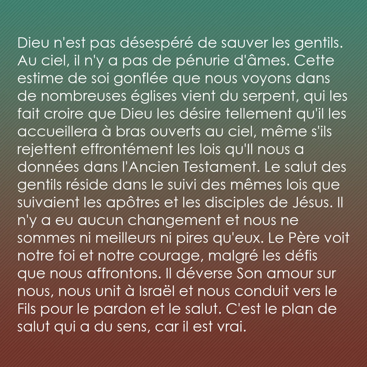 0213 - Post à propos de la Loi de Dieu: Dieu n