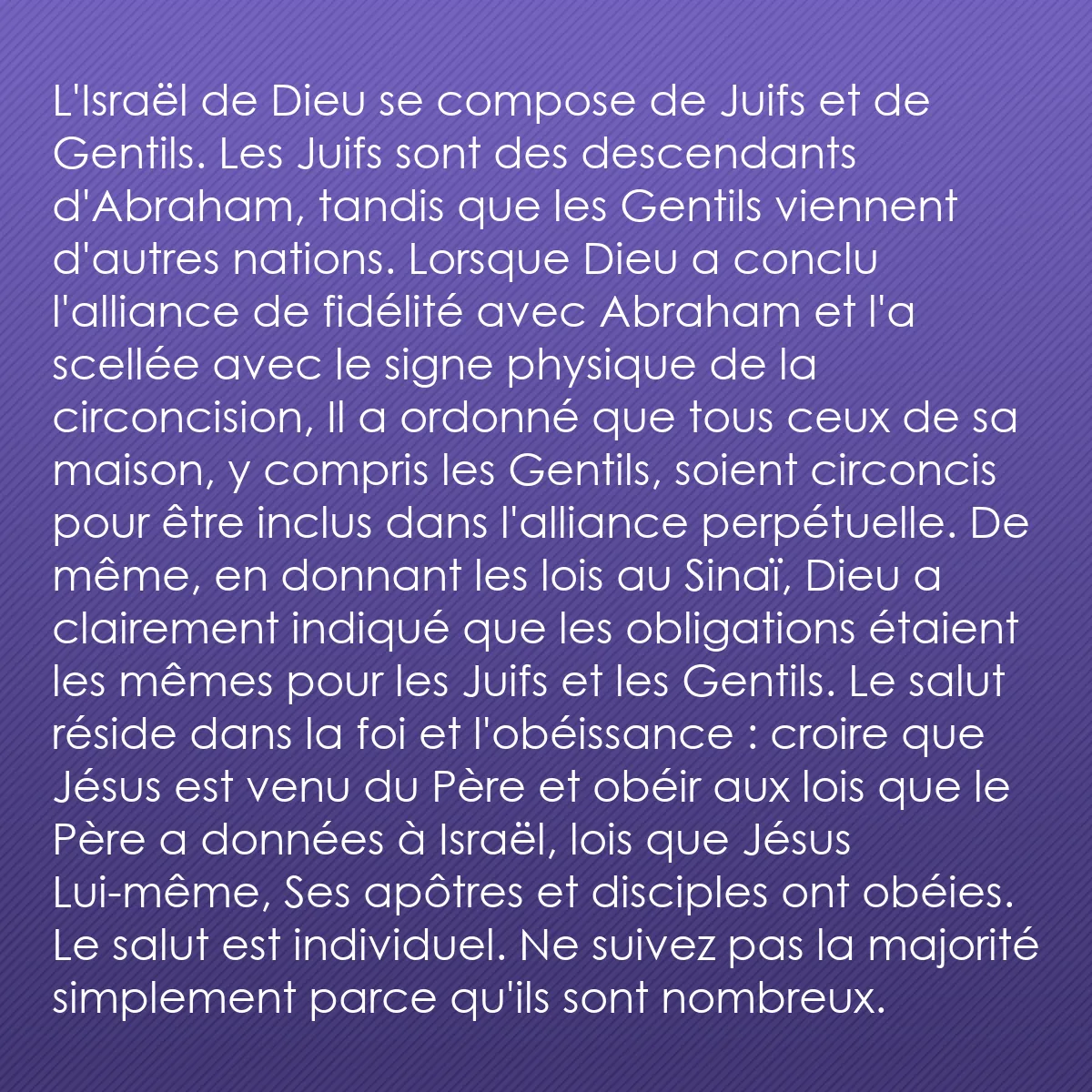 0218 - Post à propos de la Loi de Dieu: L