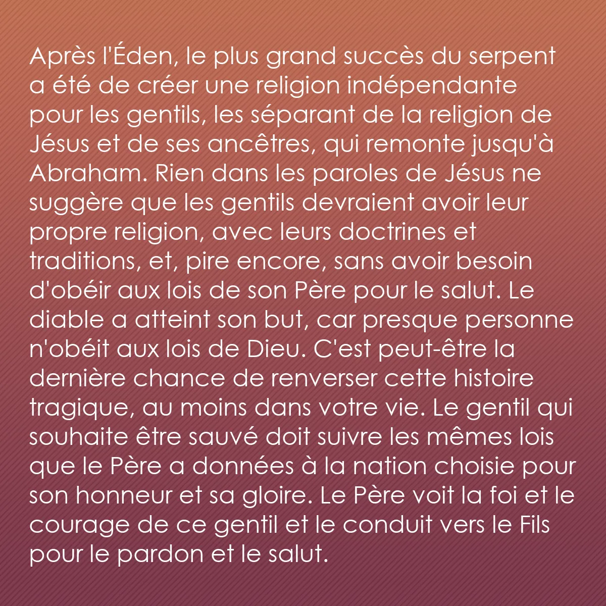 0226 - Post à propos de la Loi de Dieu: Après l