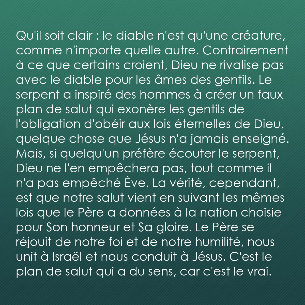 0240 - Post à propos de la Loi de Dieu: Qu