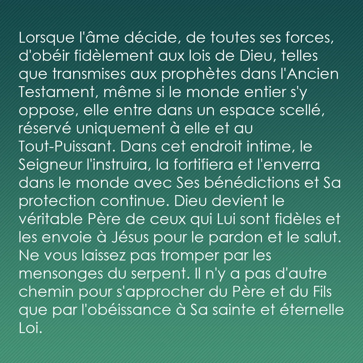 0245 - Post à propos de la Loi de Dieu: Lorsque l