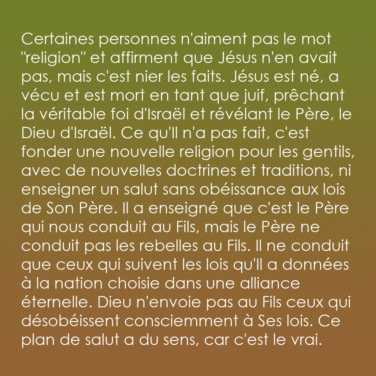 0249 - Post à propos de la Loi de Dieu: Certaines personnes n