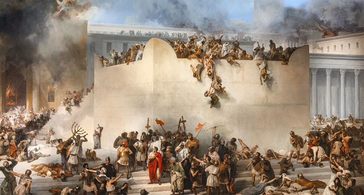 Peinture de Francesco Hayez montrant la destruction du second Temple en l’an 70 apr. J.-C.