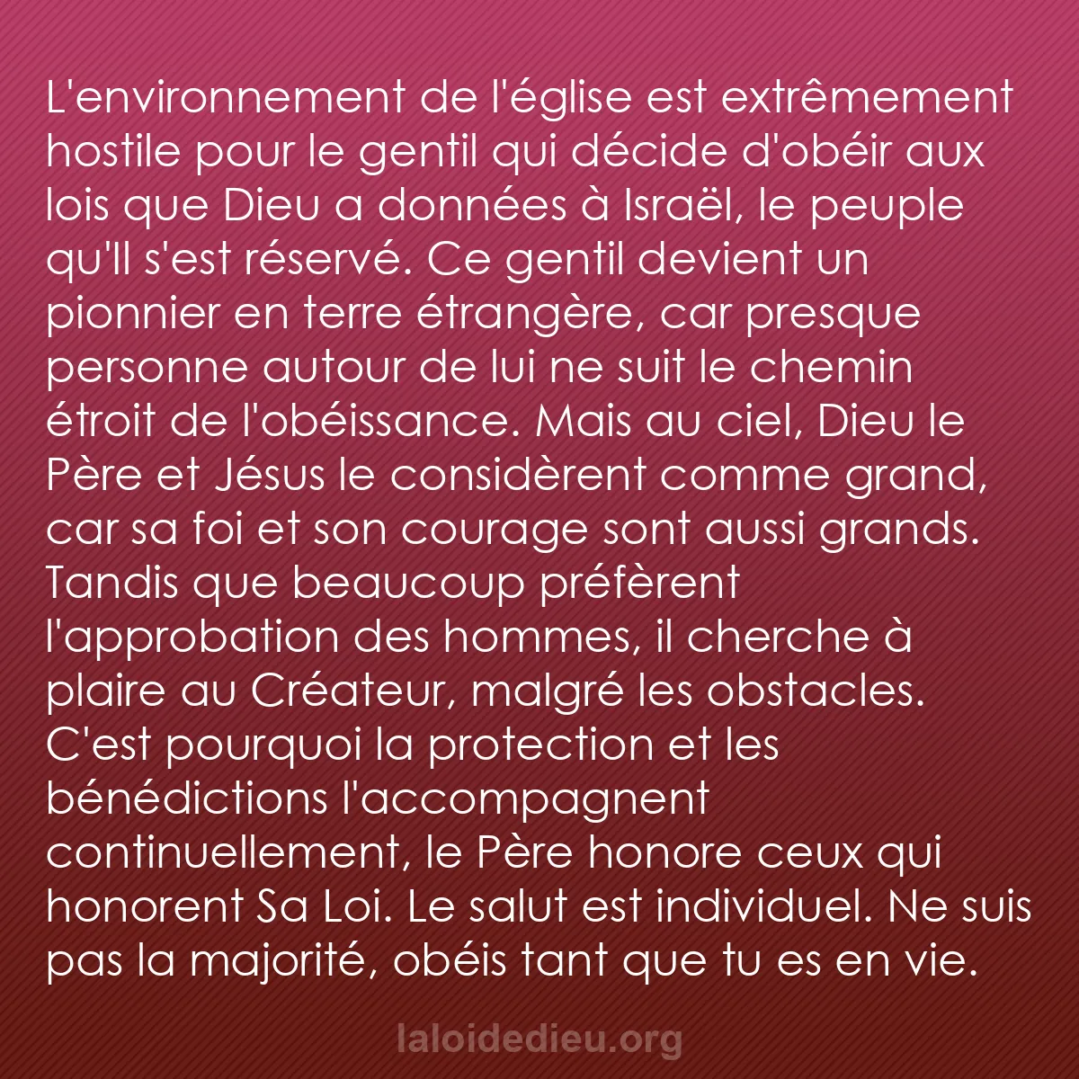 b0019 - Post à propos de la Loi de Dieu : L