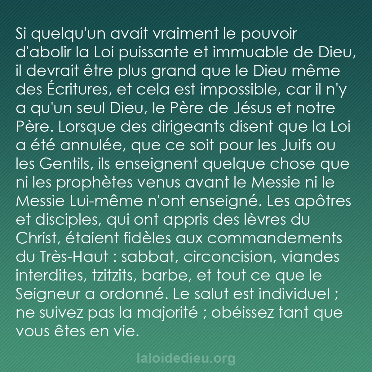 b0025 - Post à propos de la Loi de Dieu : Si quelqu