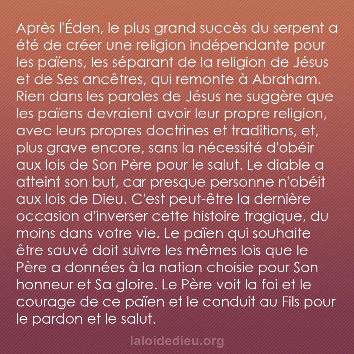 b0046 - Post à propos de la Loi de Dieu : Après l