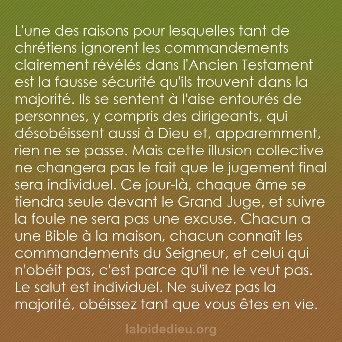 b0049 - Post à propos de la Loi de Dieu : L