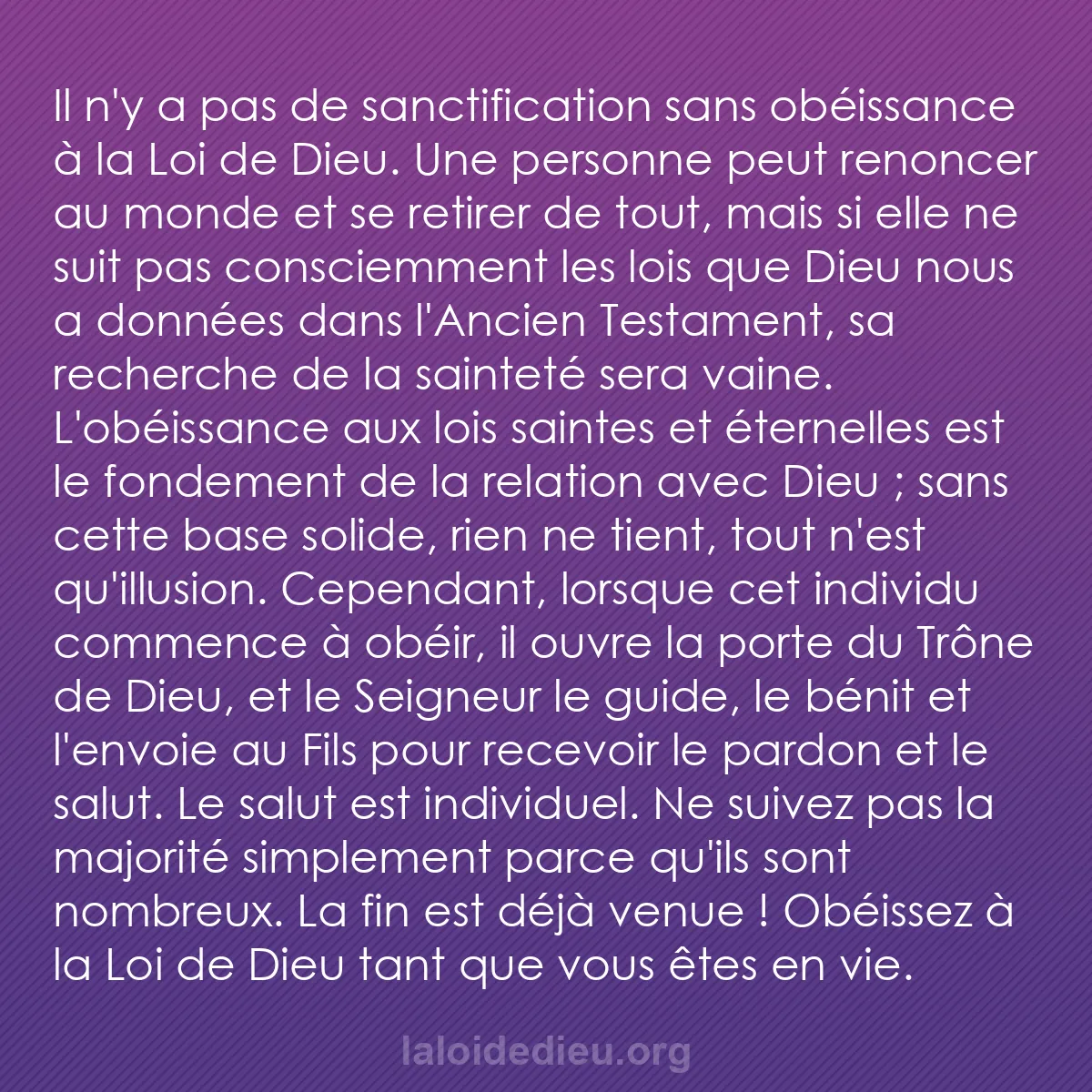 b0051 - Post à propos de la Loi de Dieu : Il n
