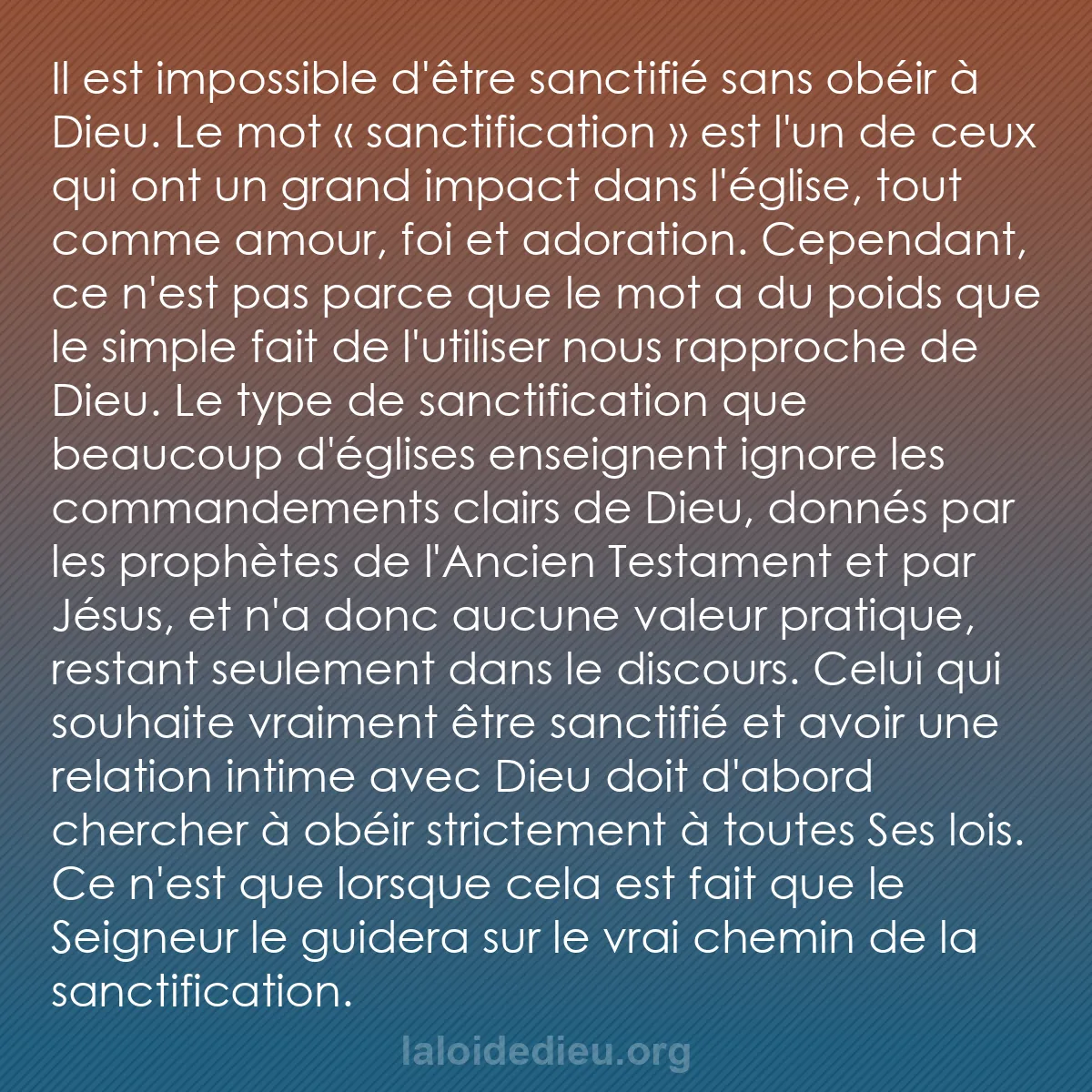 b0052 - Post à propos de la Loi de Dieu : Il est impossible d