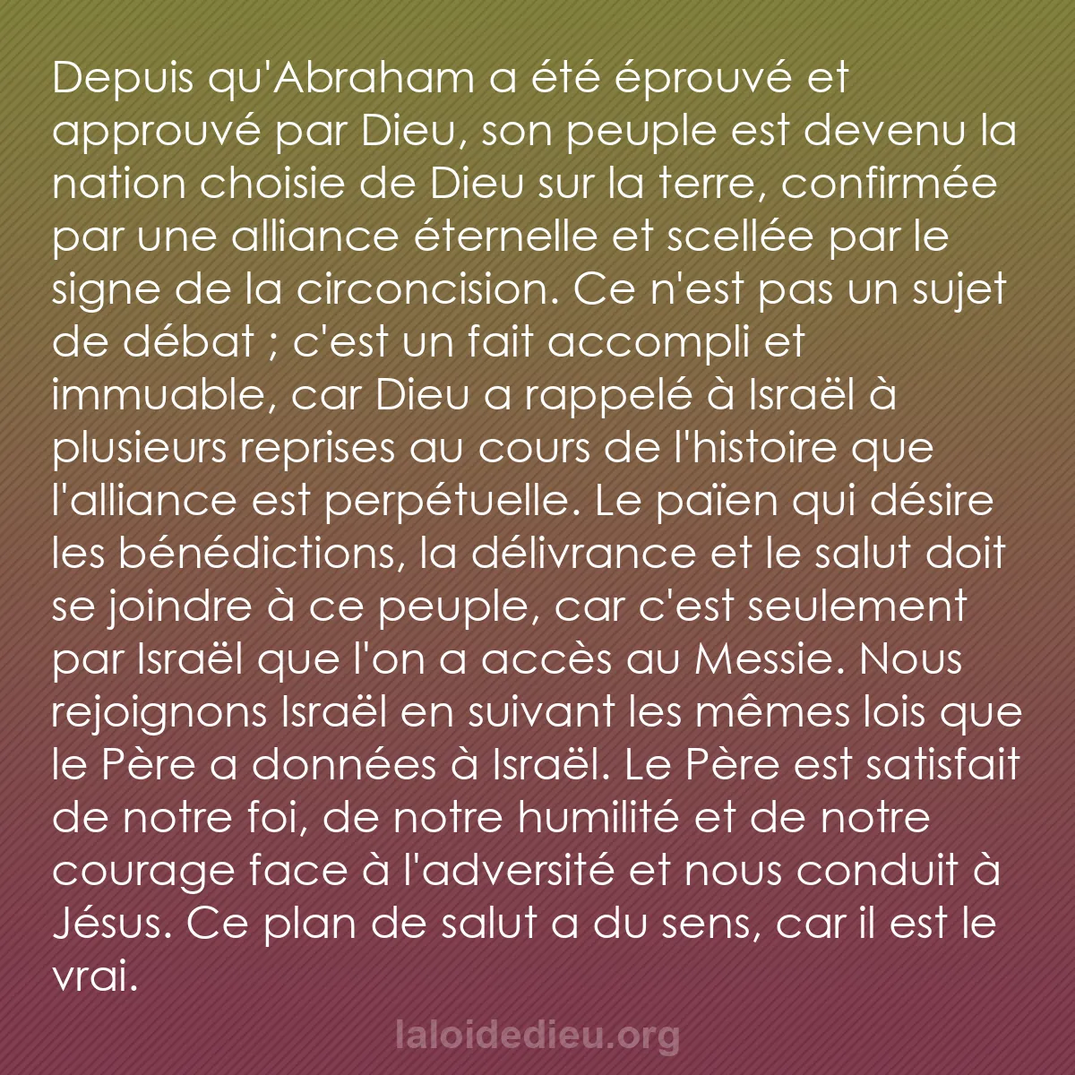 b0068 - Post à propos de la Loi de Dieu : Depuis qu