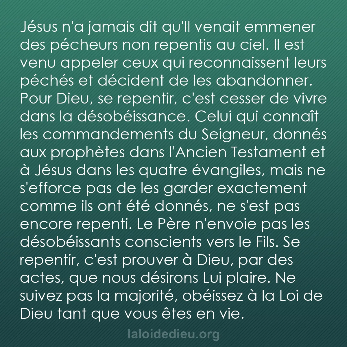 b0080 - Post à propos de la Loi de Dieu : Jésus n