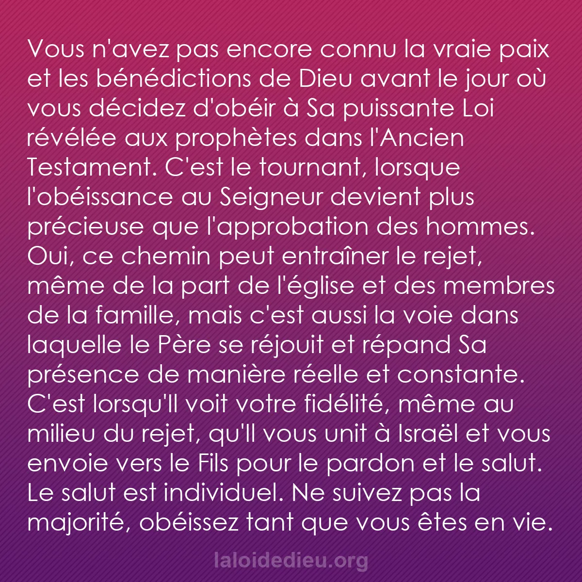 b0081 - Post à propos de la Loi de Dieu : Vous n