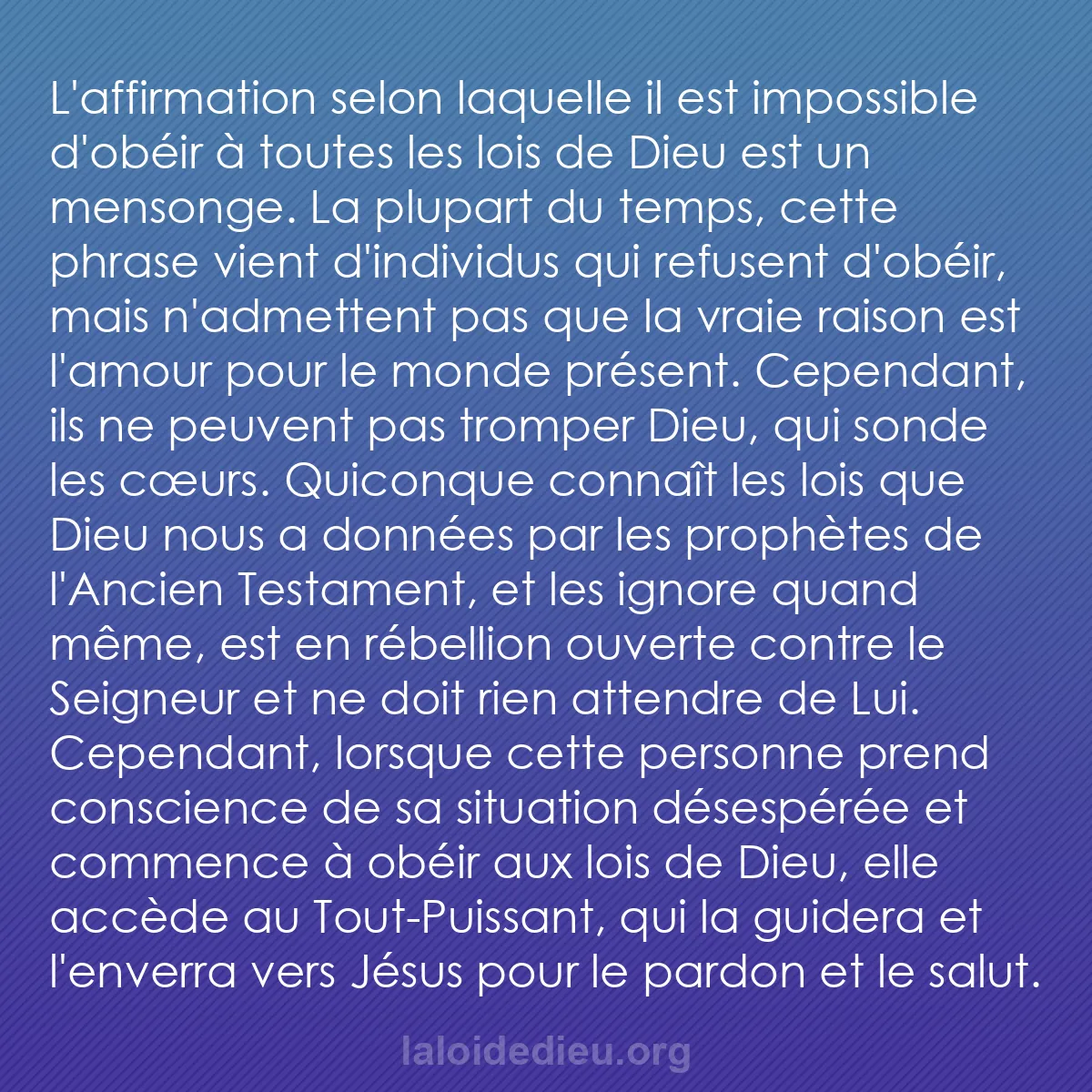 b0107 - Post à propos de la Loi de Dieu : L