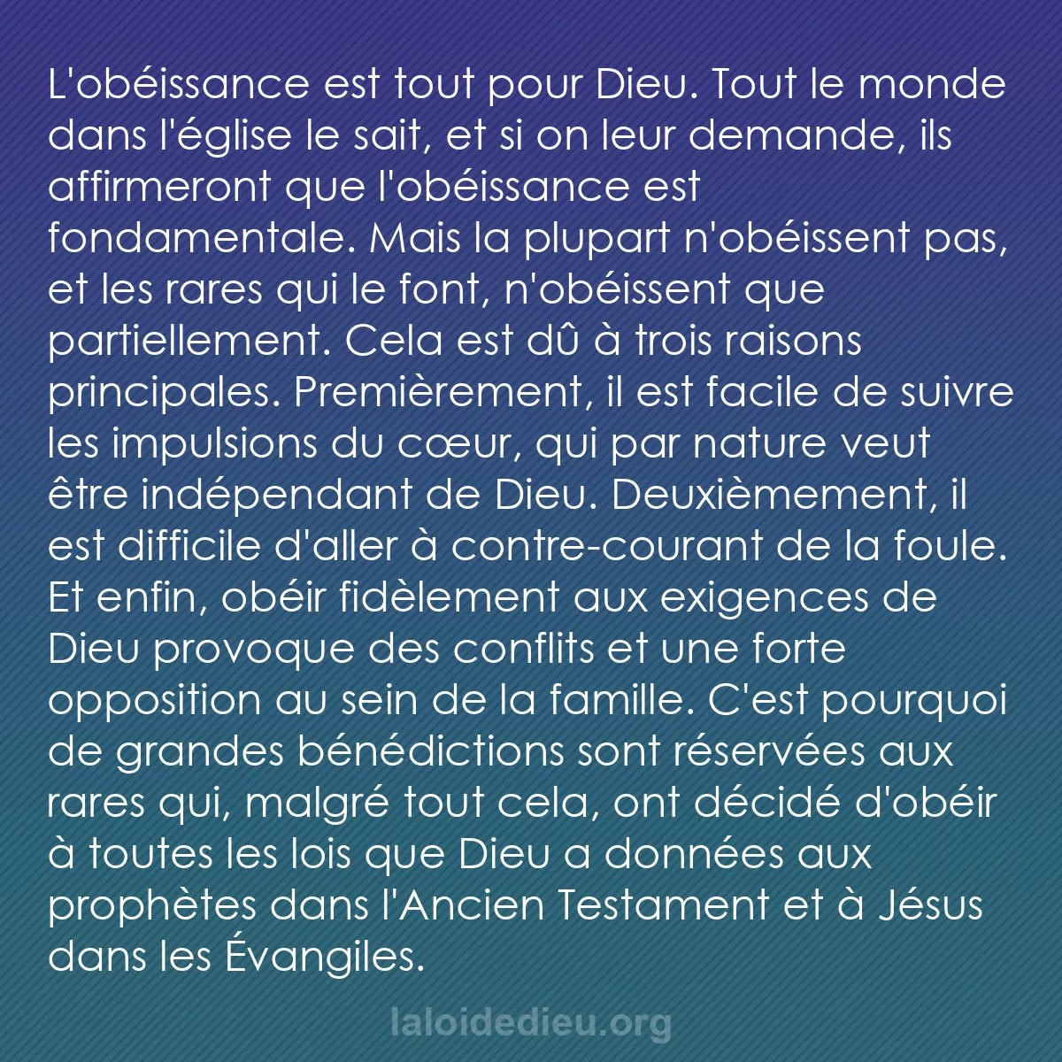 b0117 - Post à propos de la Loi de Dieu : L