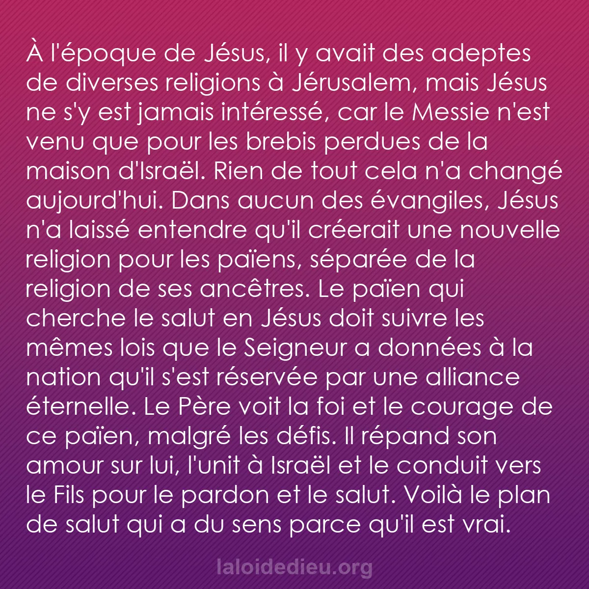 b0121 - Post à propos de la Loi de Dieu : À l