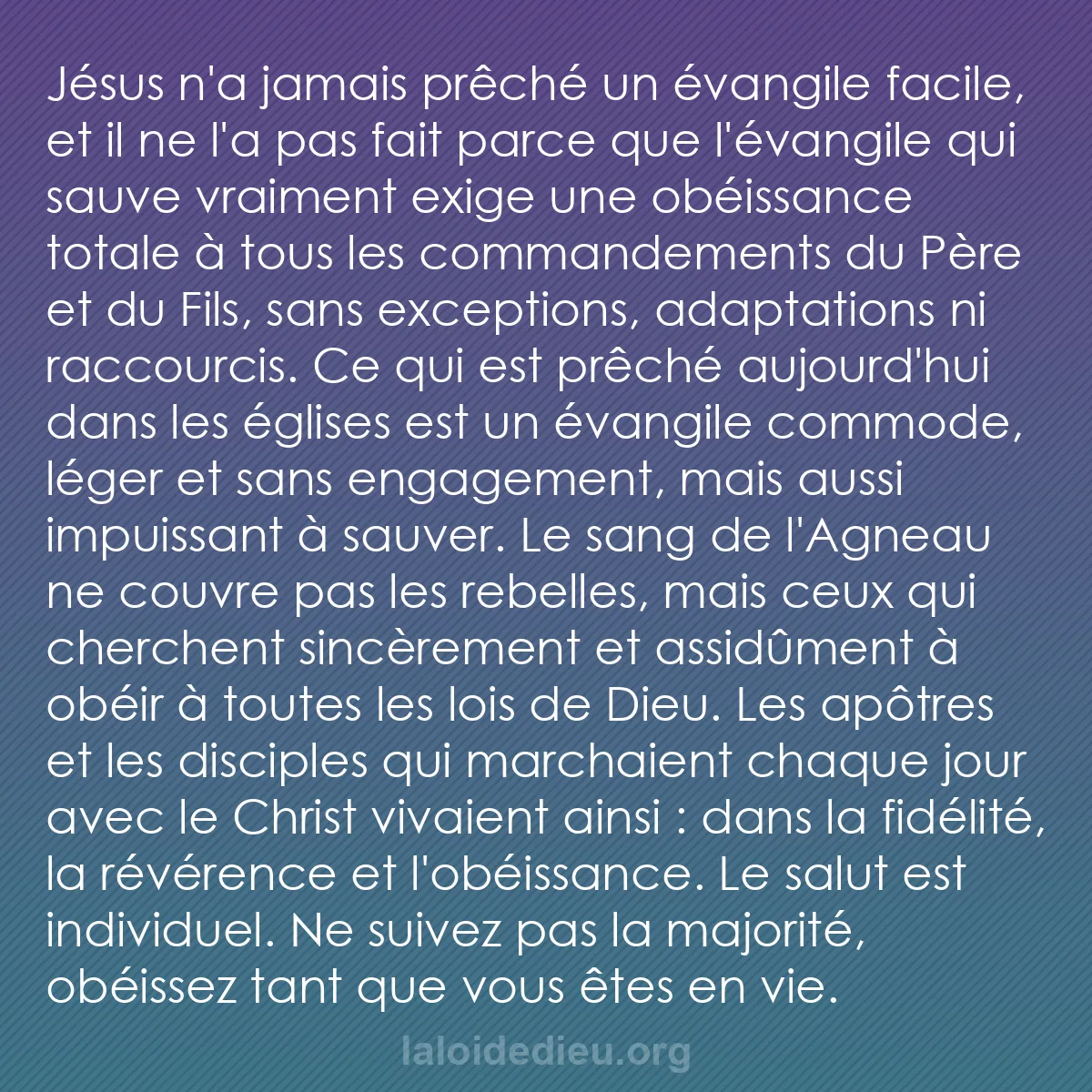 b0122 - Post à propos de la Loi de Dieu : Jésus n