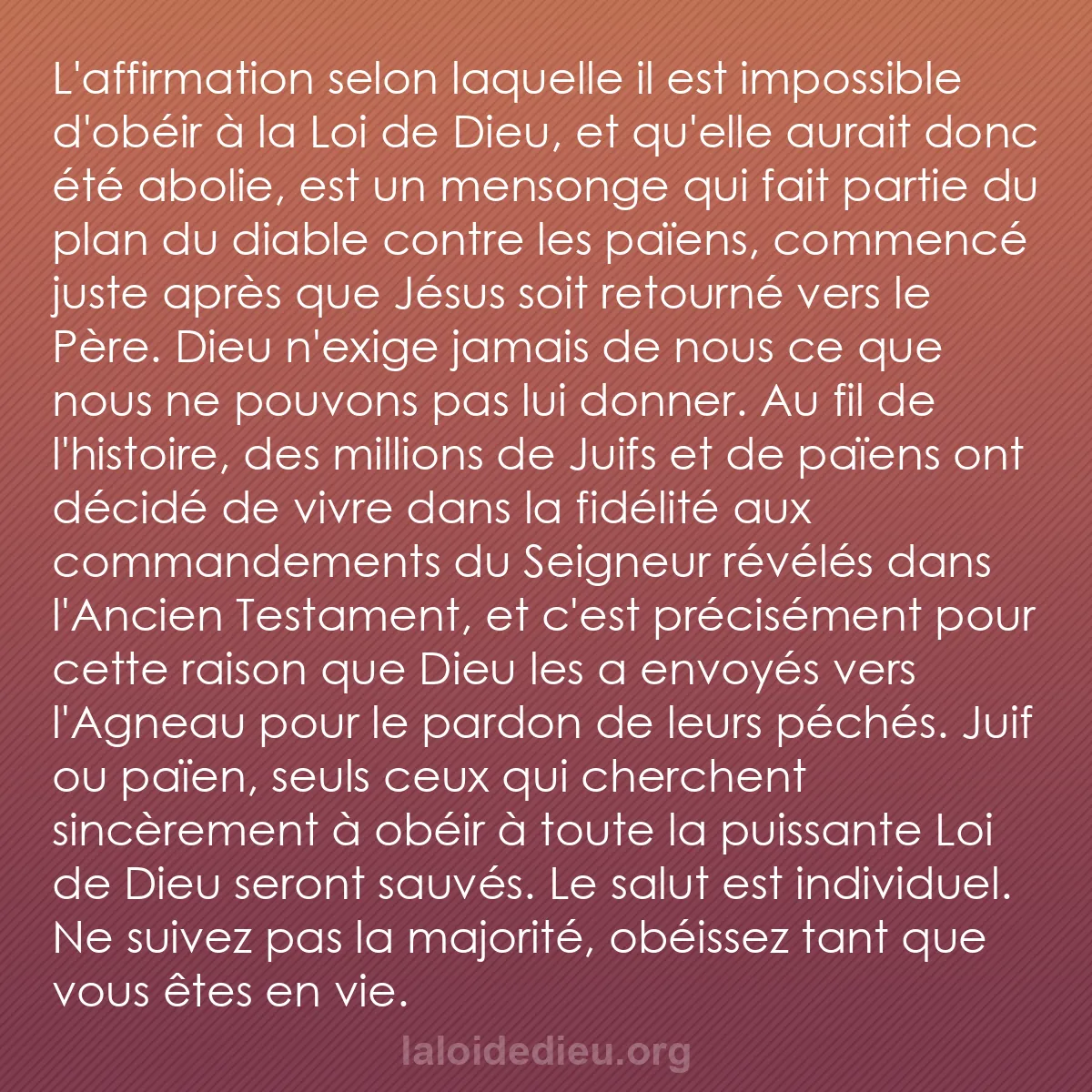 b0126 - Post à propos de la Loi de Dieu : L