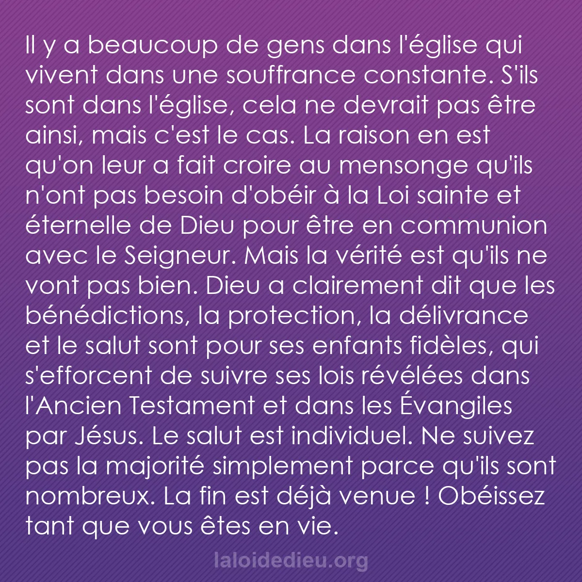 b0131 - Post à propos de la Loi de Dieu : Il y a beaucoup de gens dans l