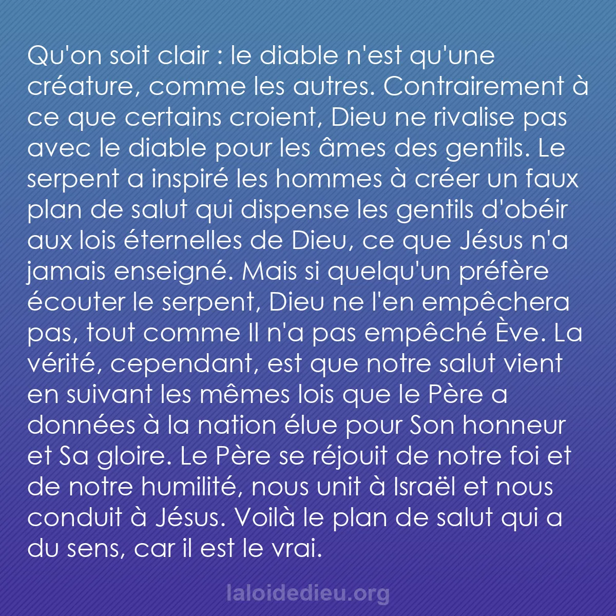 b0147 - Post à propos de la Loi de Dieu : Qu