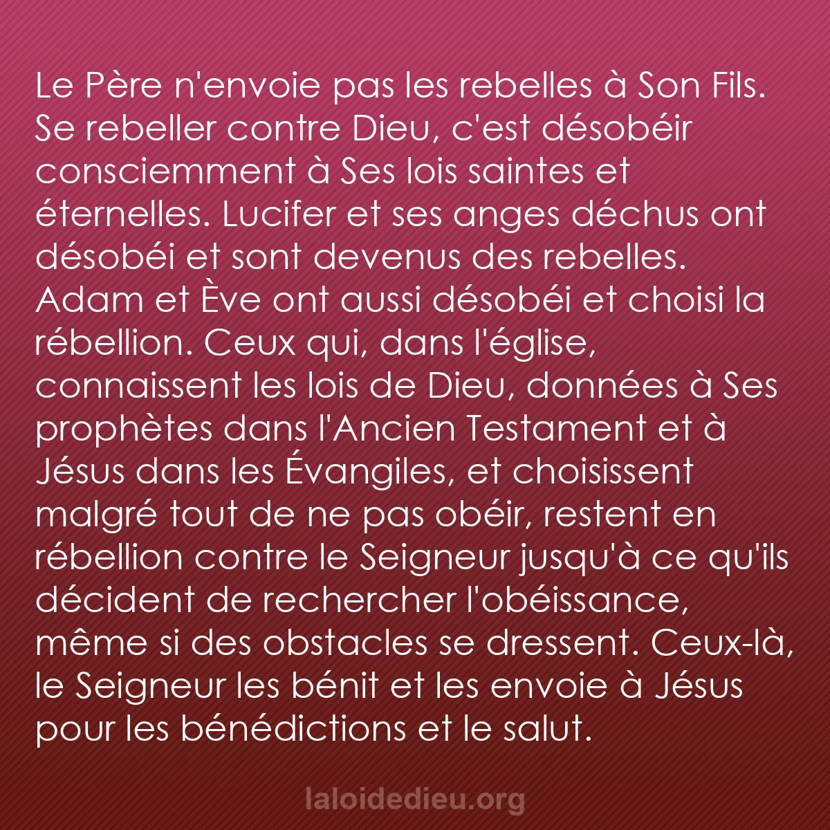 b0159 - Post à propos de la Loi de Dieu : Le Père n