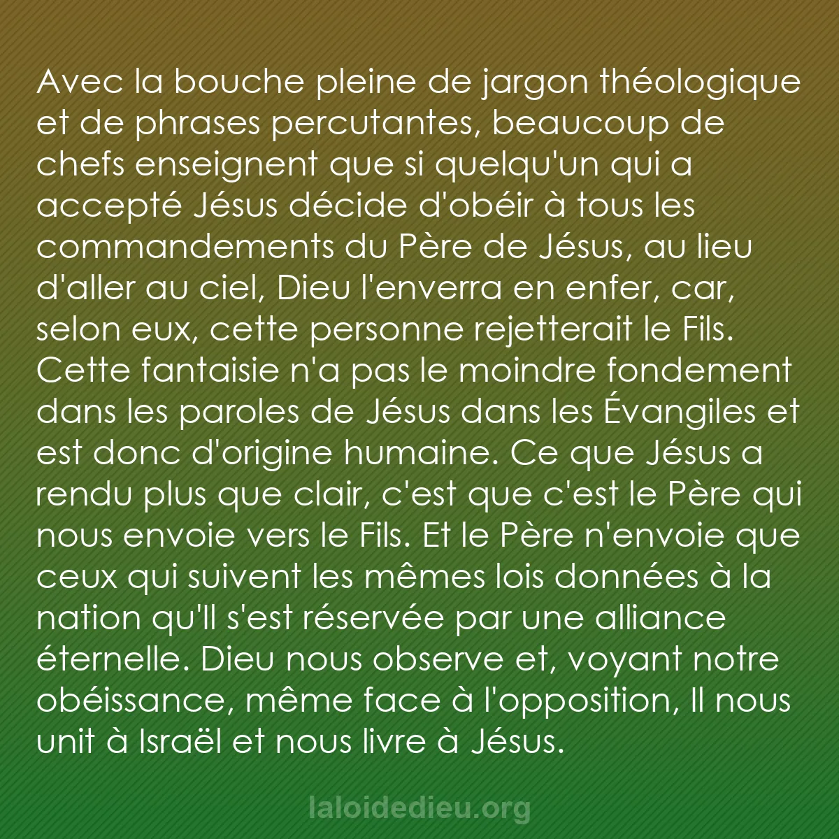 b0176 - Post à propos de la Loi de Dieu : Avec la bouche pleine de jargon théologique et de phrases percutantes,...