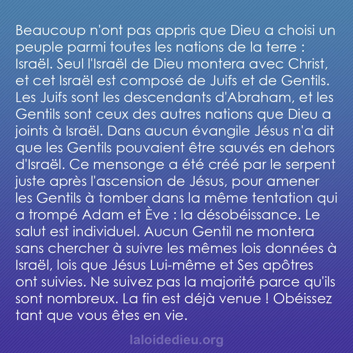 b0187 - Post à propos de la Loi de Dieu : Beaucoup n