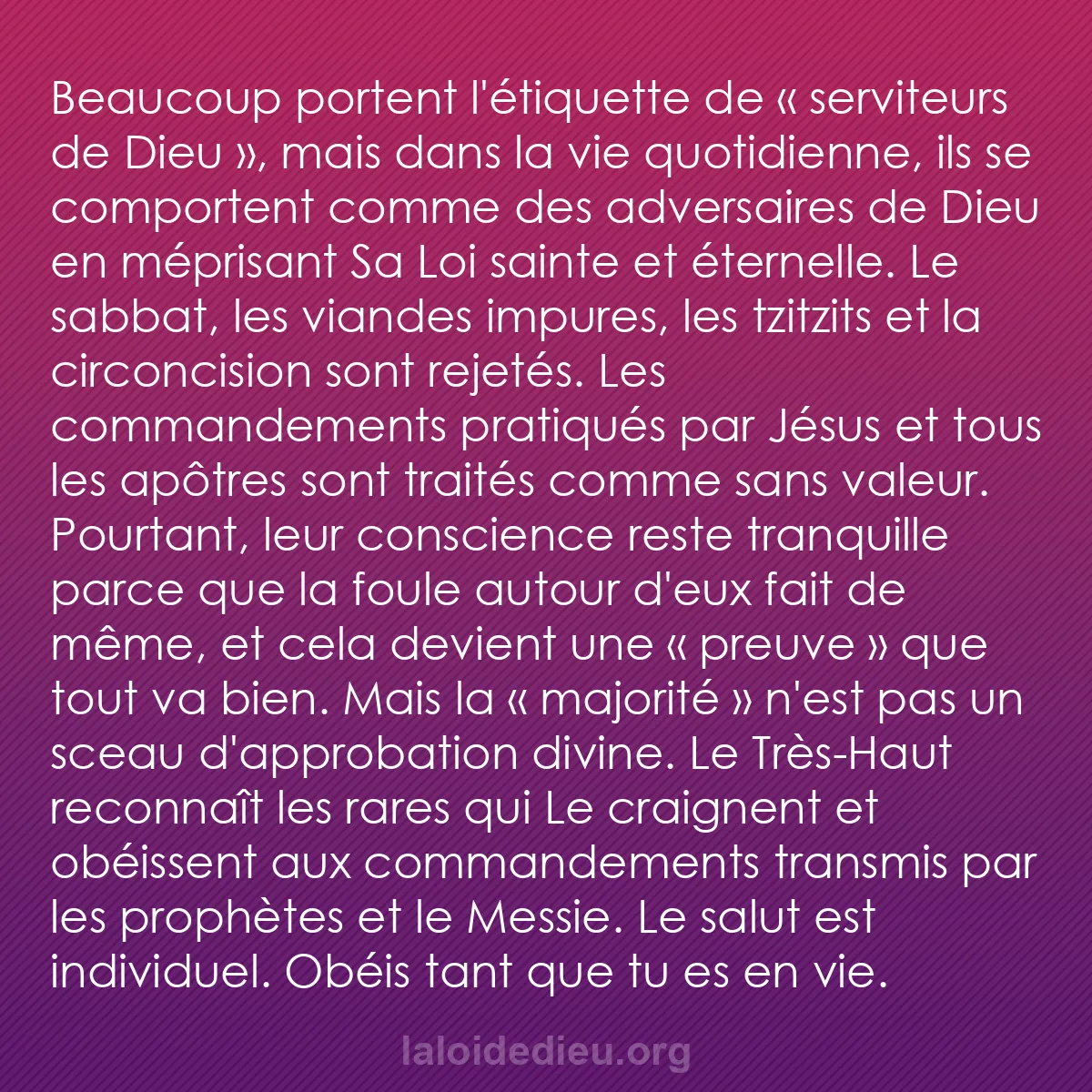 b0221 - Post à propos de la Loi de Dieu : Beaucoup portent l