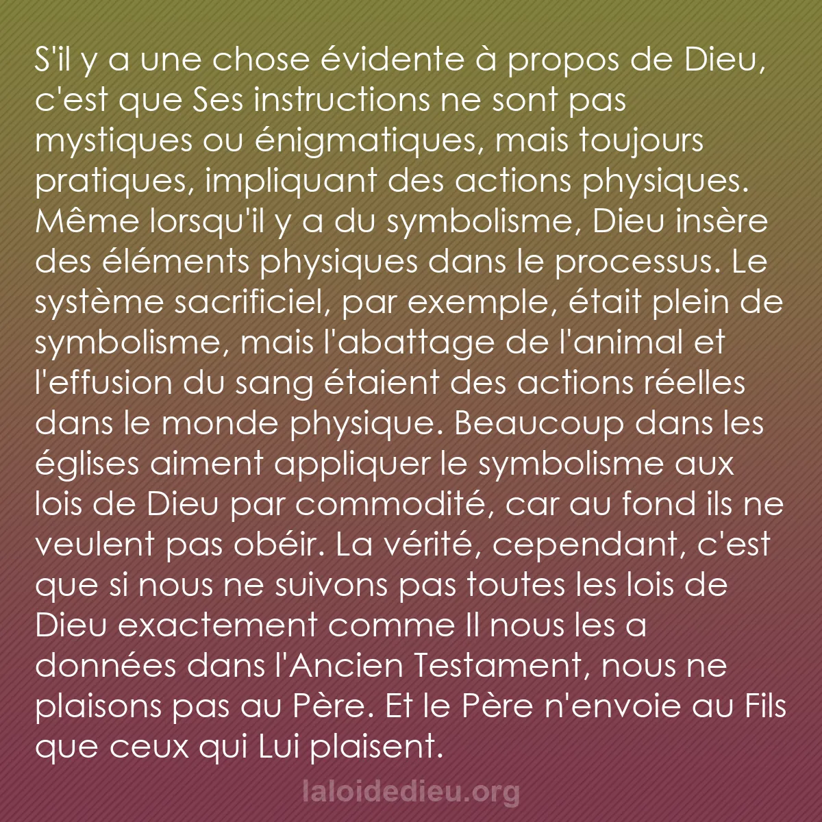 b0228 - Post à propos de la Loi de Dieu : S