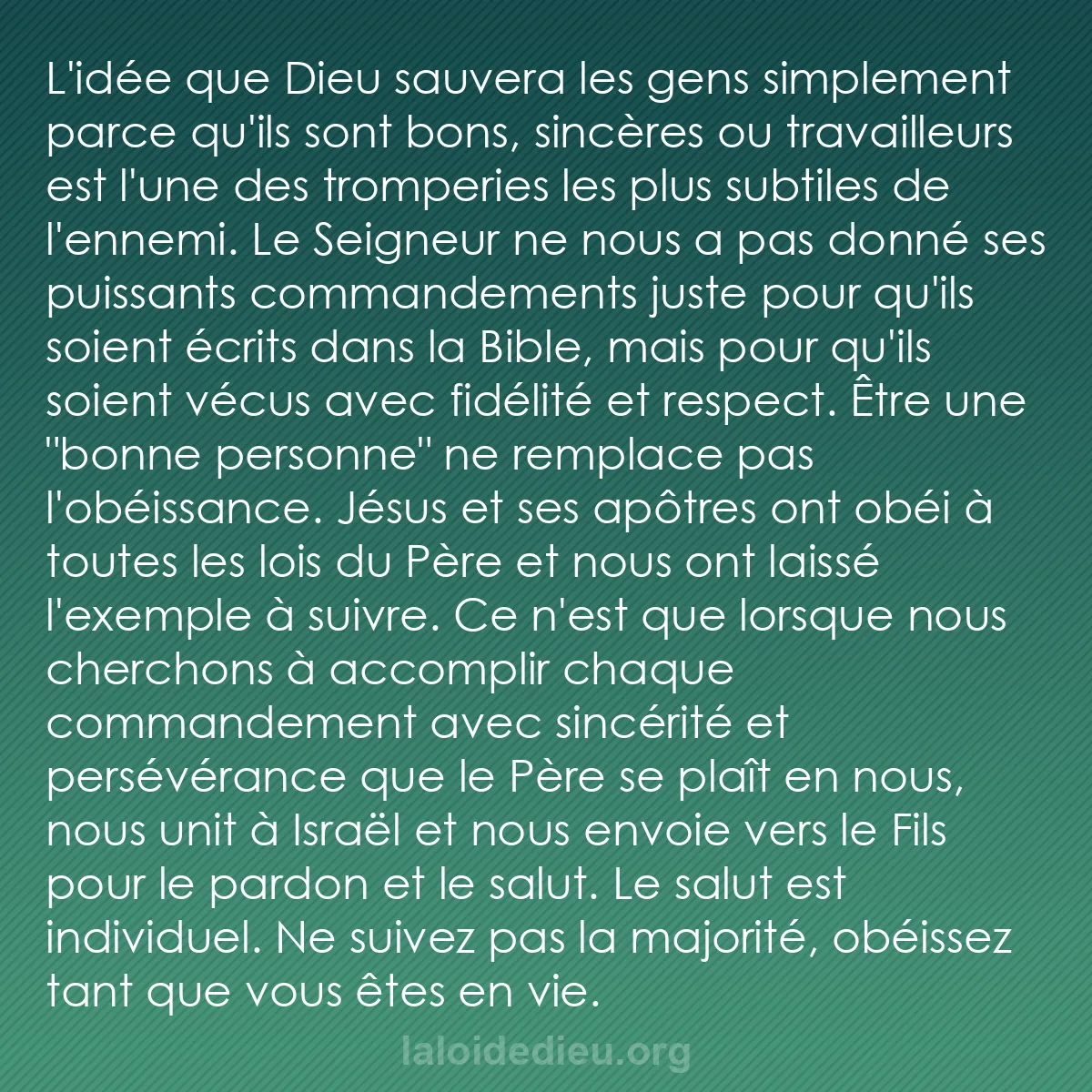 b0245 - Post à propos de la Loi de Dieu : L