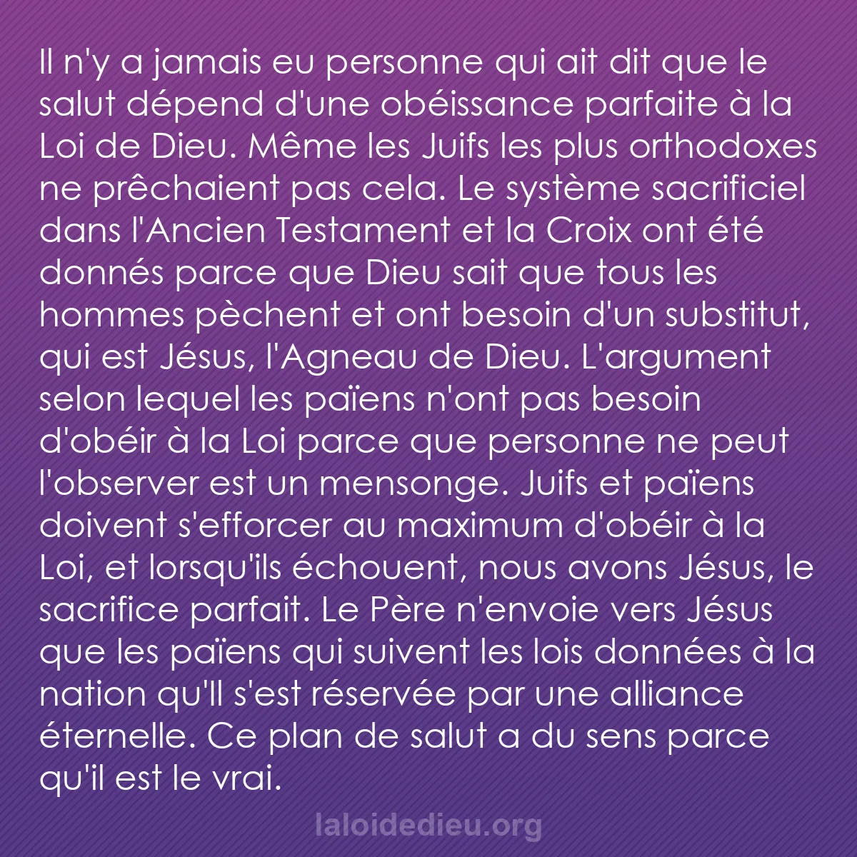 b0271 - Post à propos de la Loi de Dieu : Il n