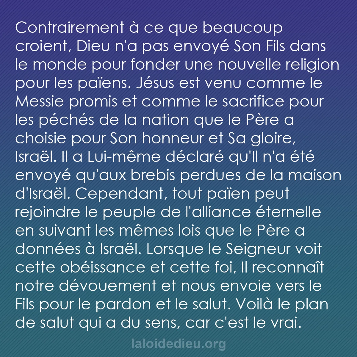 b0277 - Post à propos de la Loi de Dieu : Contrairement à ce que beaucoup croient, Dieu n