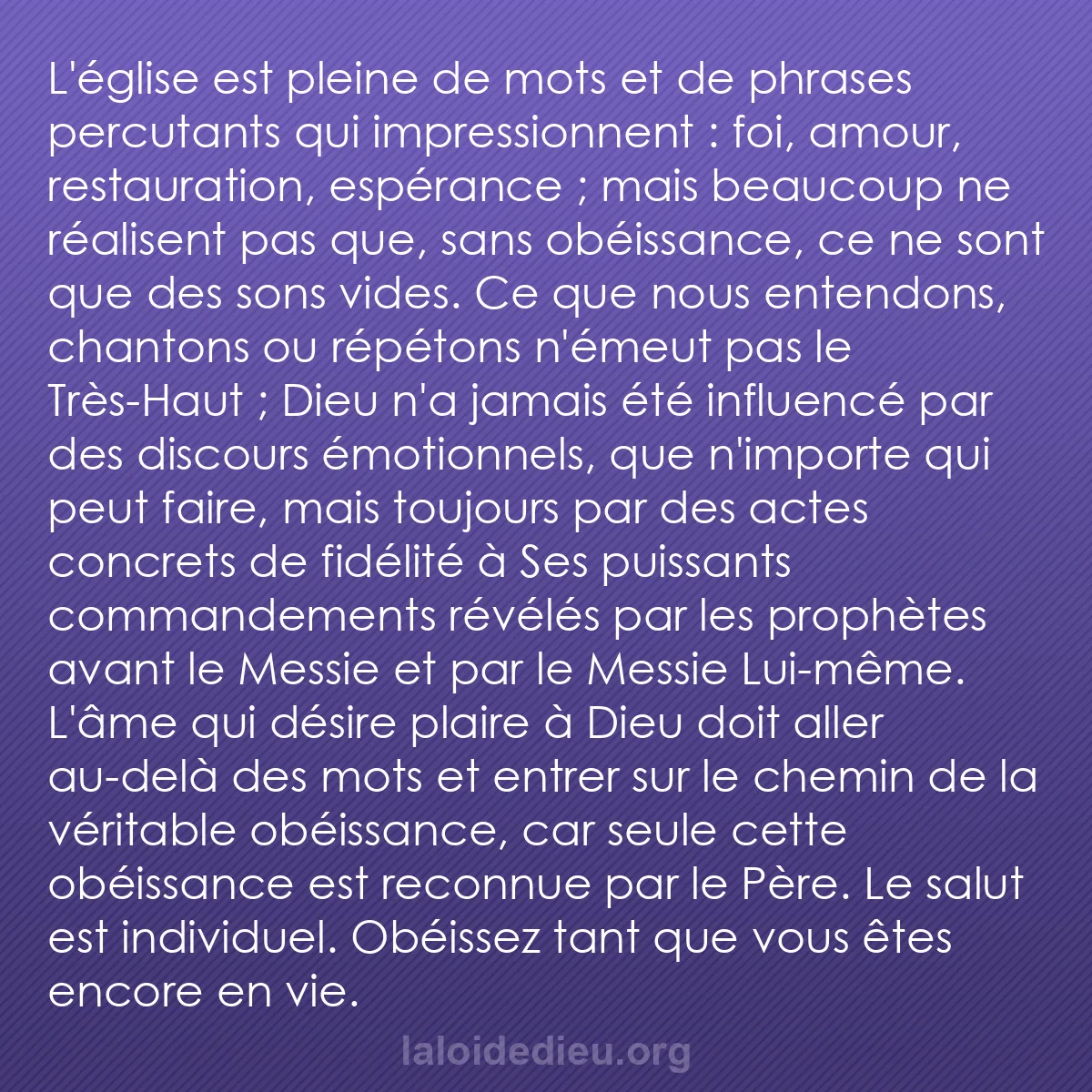 b0278 - Post à propos de la Loi de Dieu : L