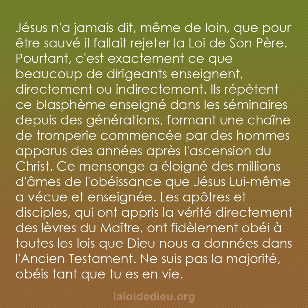 b0289 - Post à propos de la Loi de Dieu : Jésus n
