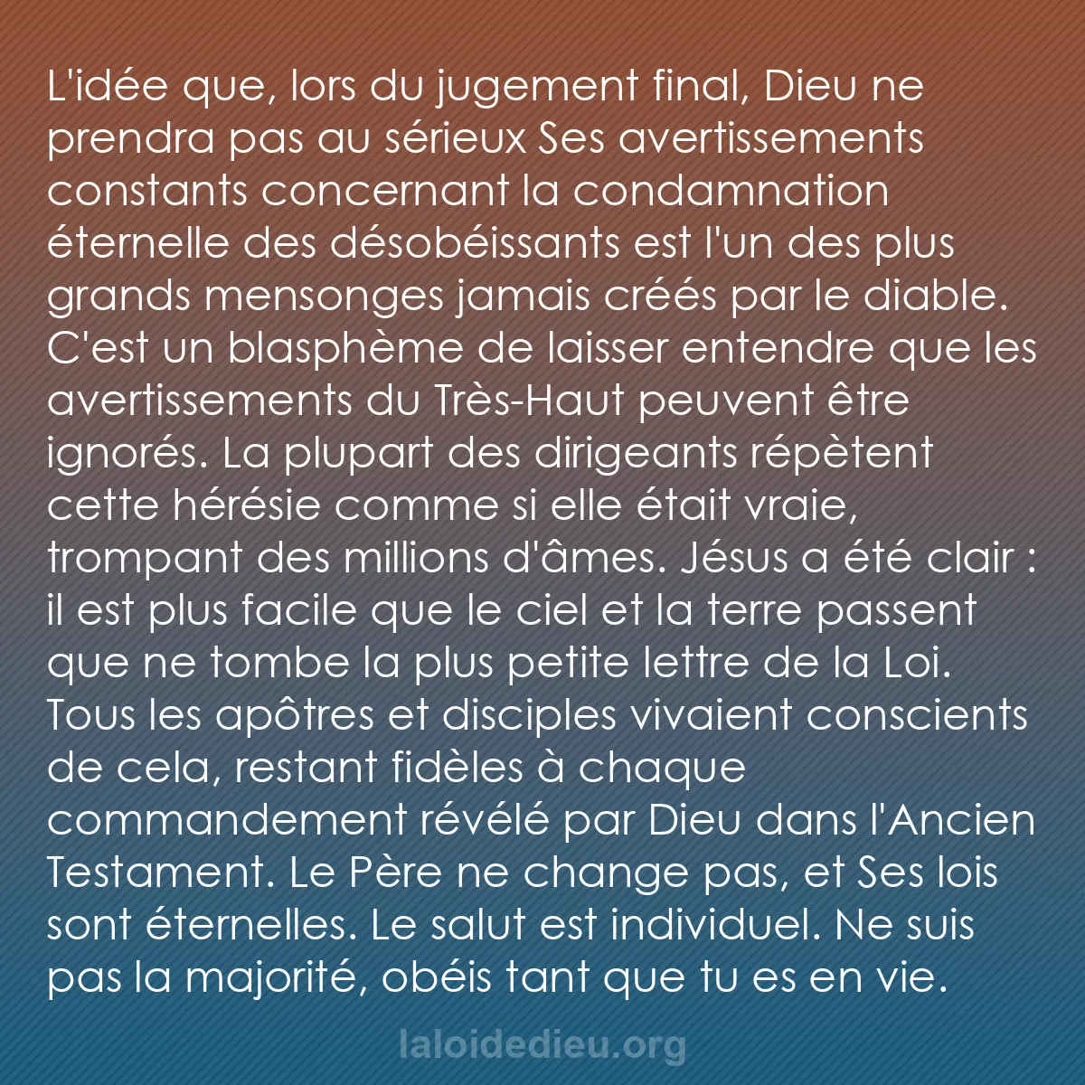 b0292 - Post à propos de la Loi de Dieu : L