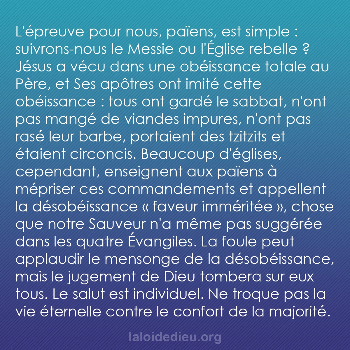 b0295 - Post à propos de la Loi de Dieu : L