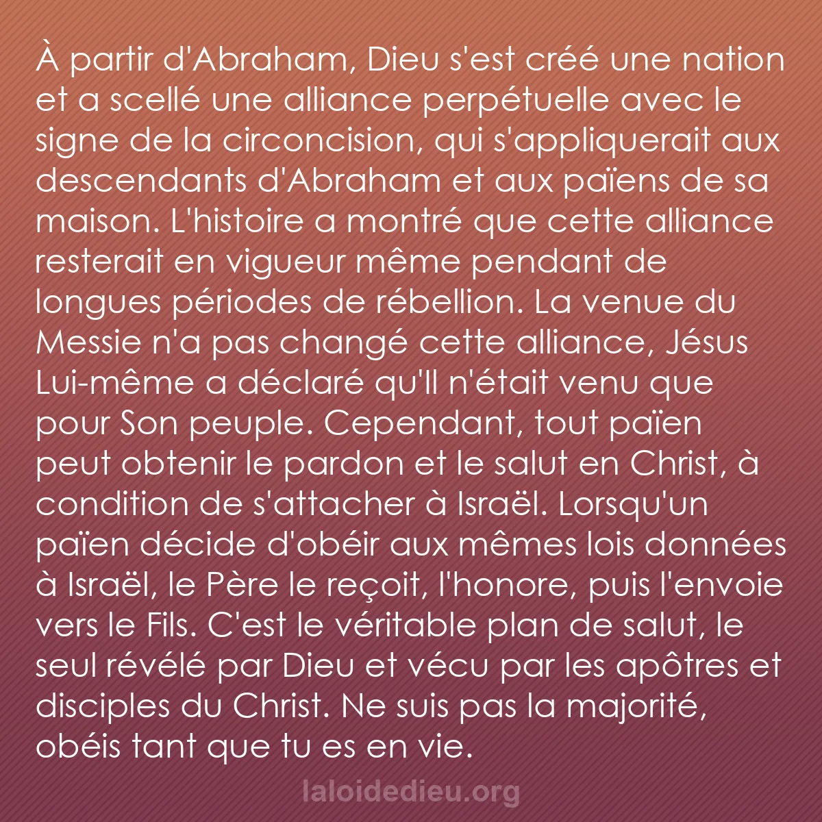 b0306 - Post à propos de la Loi de Dieu : À partir d