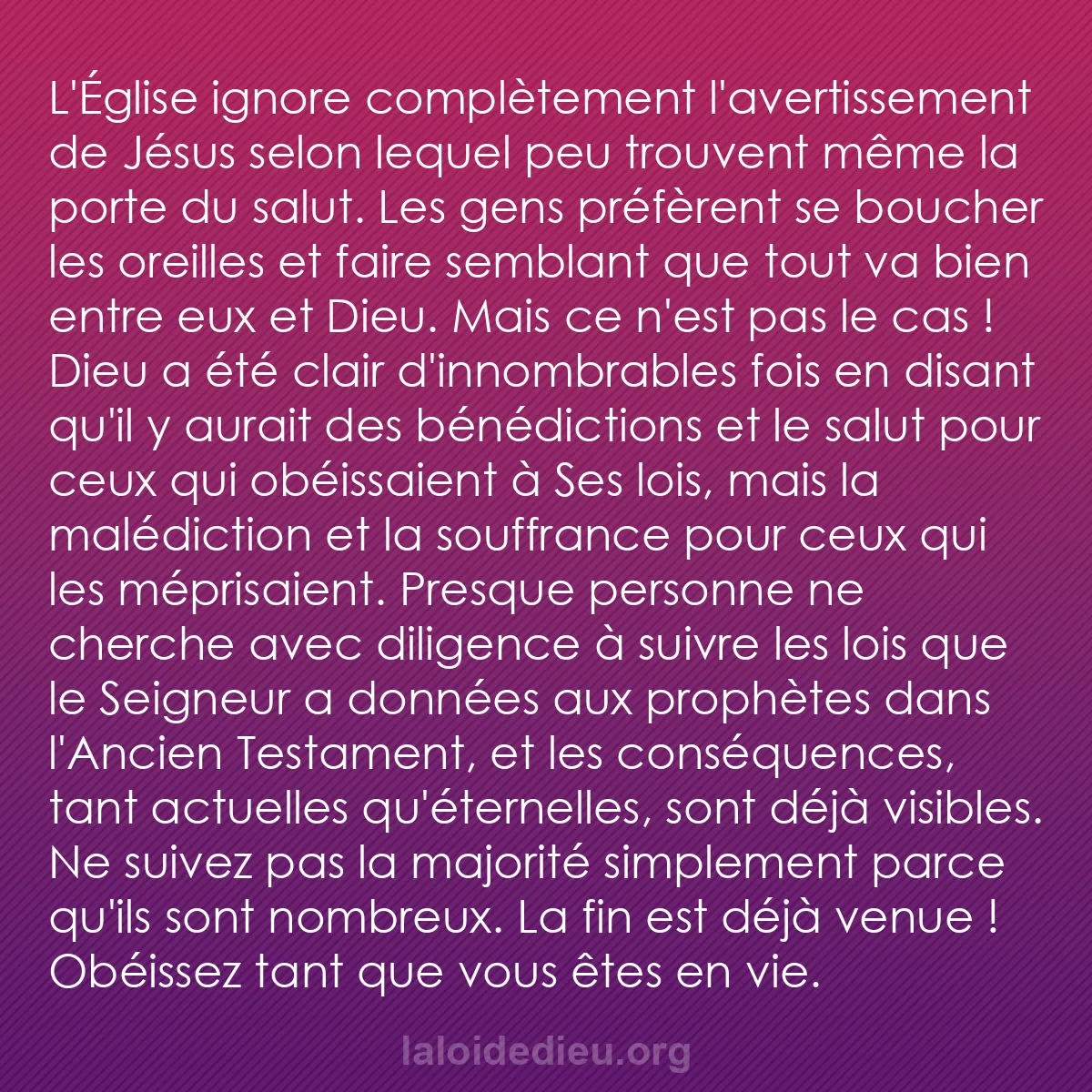 b0321 - Post à propos de la Loi de Dieu : L