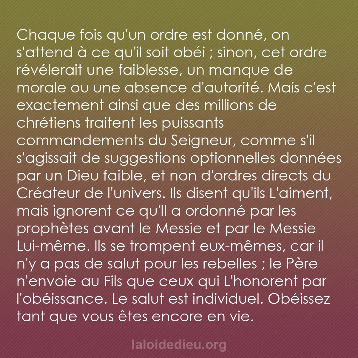 b0328 - Post à propos de la Loi de Dieu : Chaque fois qu